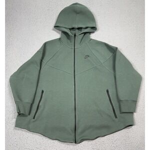 Nike Hoodie Mens Big 3X Green Full Zip Fleece Pockets Relaxed Fit FB8340-338